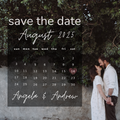 Black White Photo Save the Date Instagram Post
