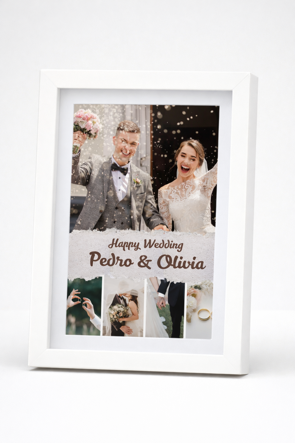 Simple Happy Wedding Photo Collage