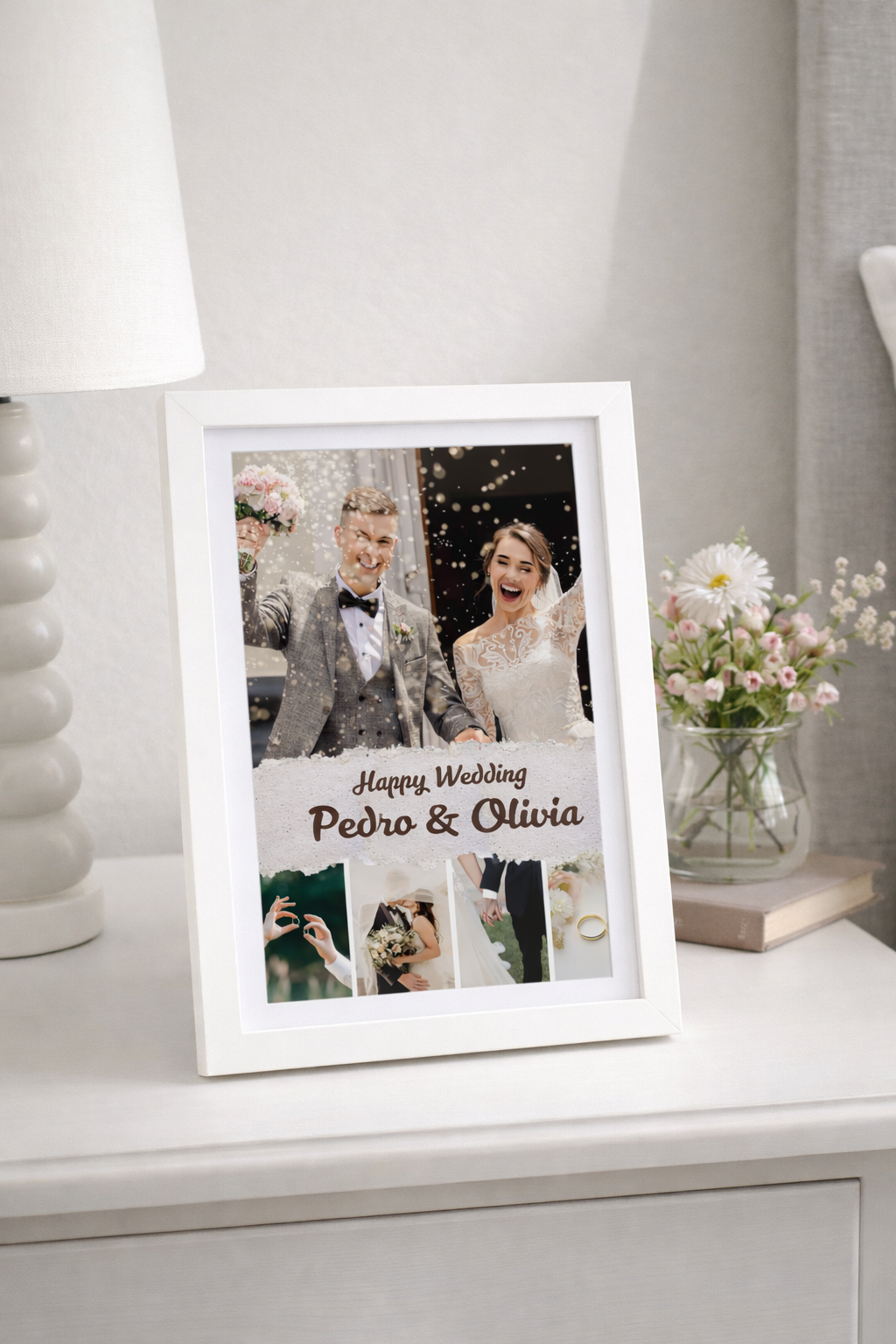 Simple Happy Wedding Photo Collage