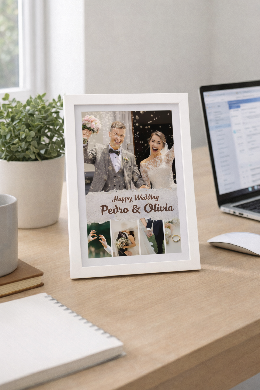 Simple Happy Wedding Photo Collage