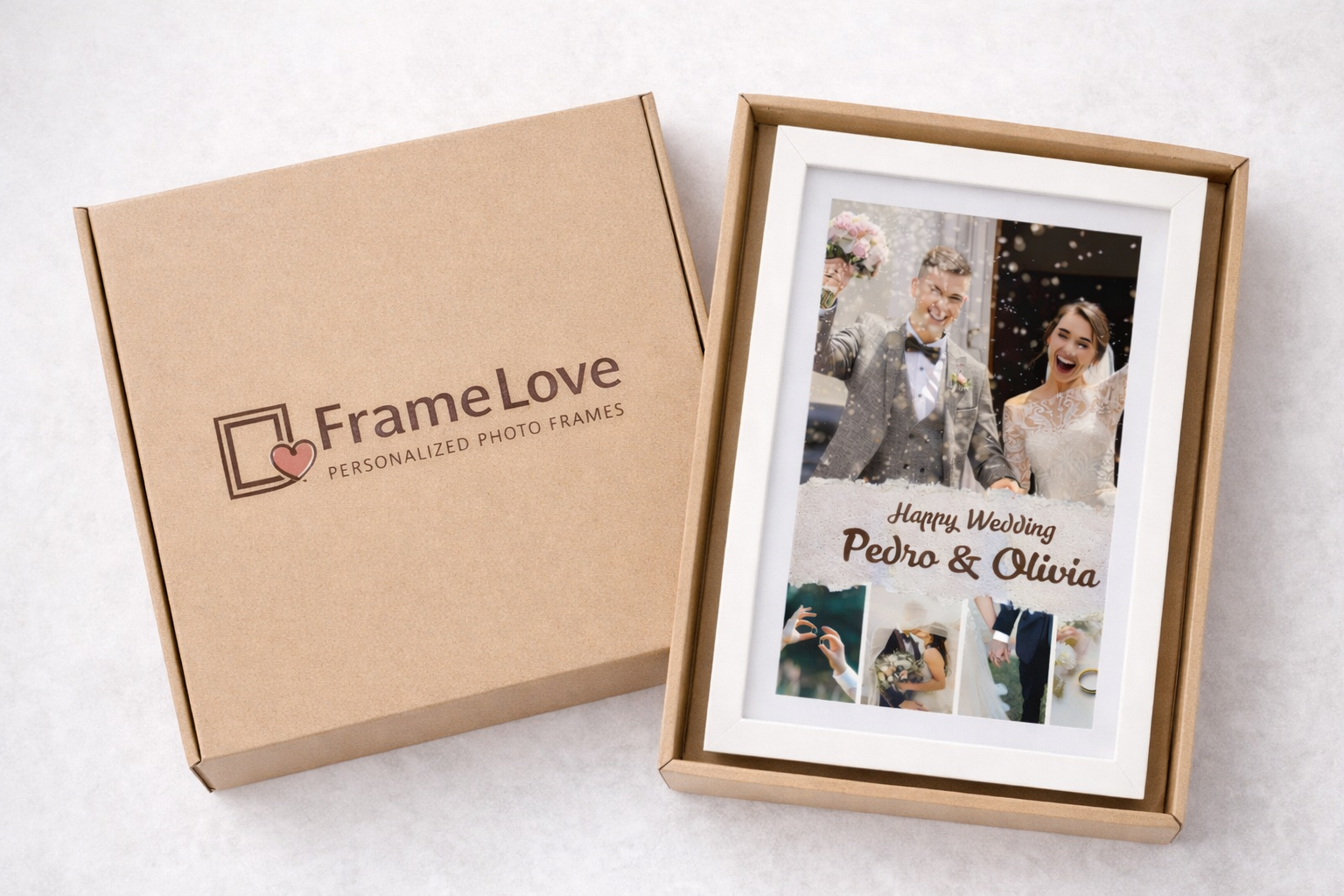 Simple Happy Wedding Photo Collage