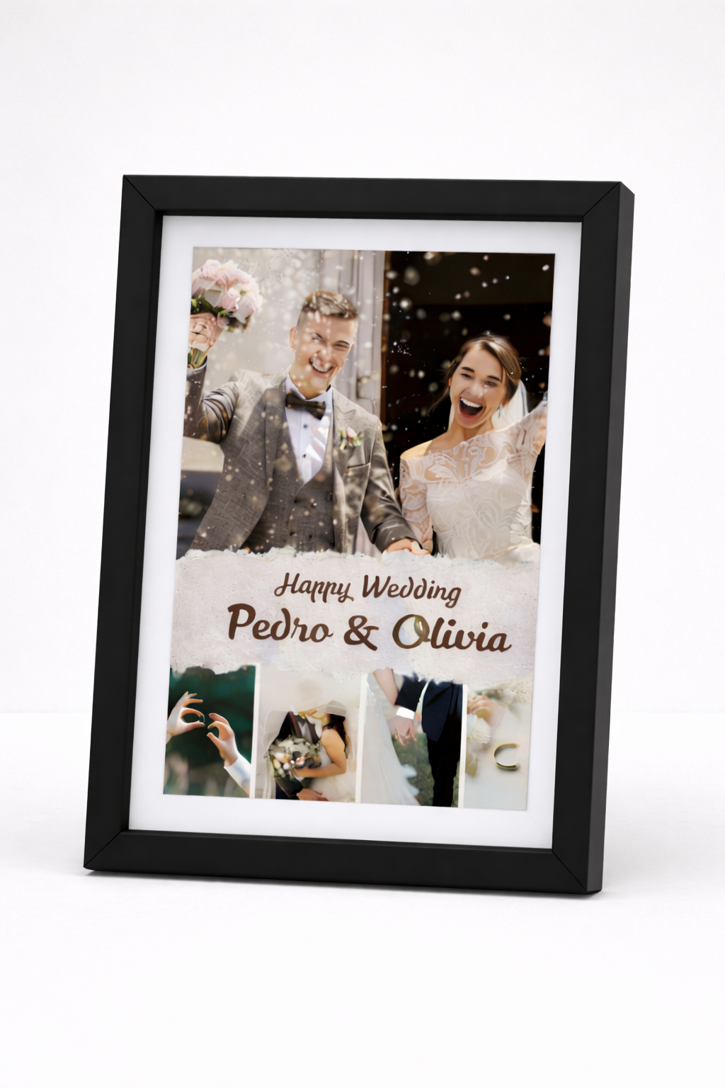 Simple Happy Wedding Photo Collage