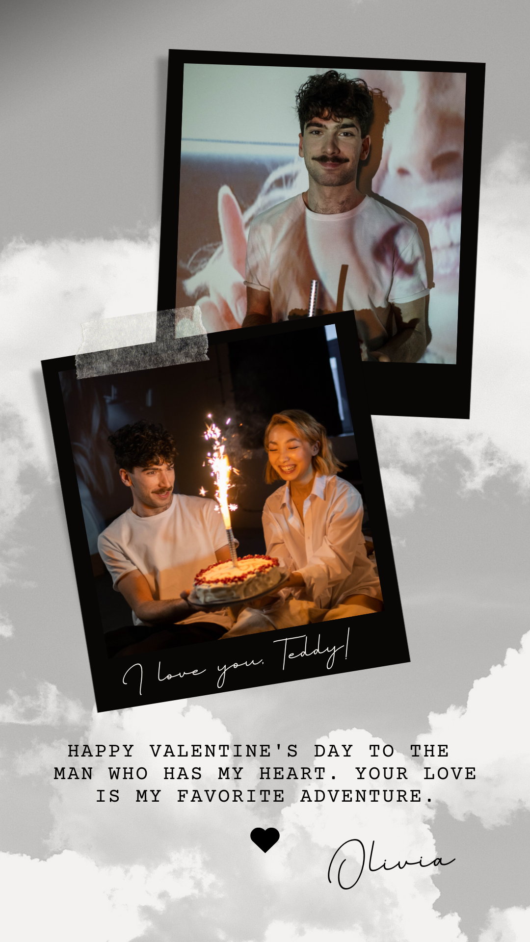 Polaroid Photo Collage Couple Valentine's Day Your Story