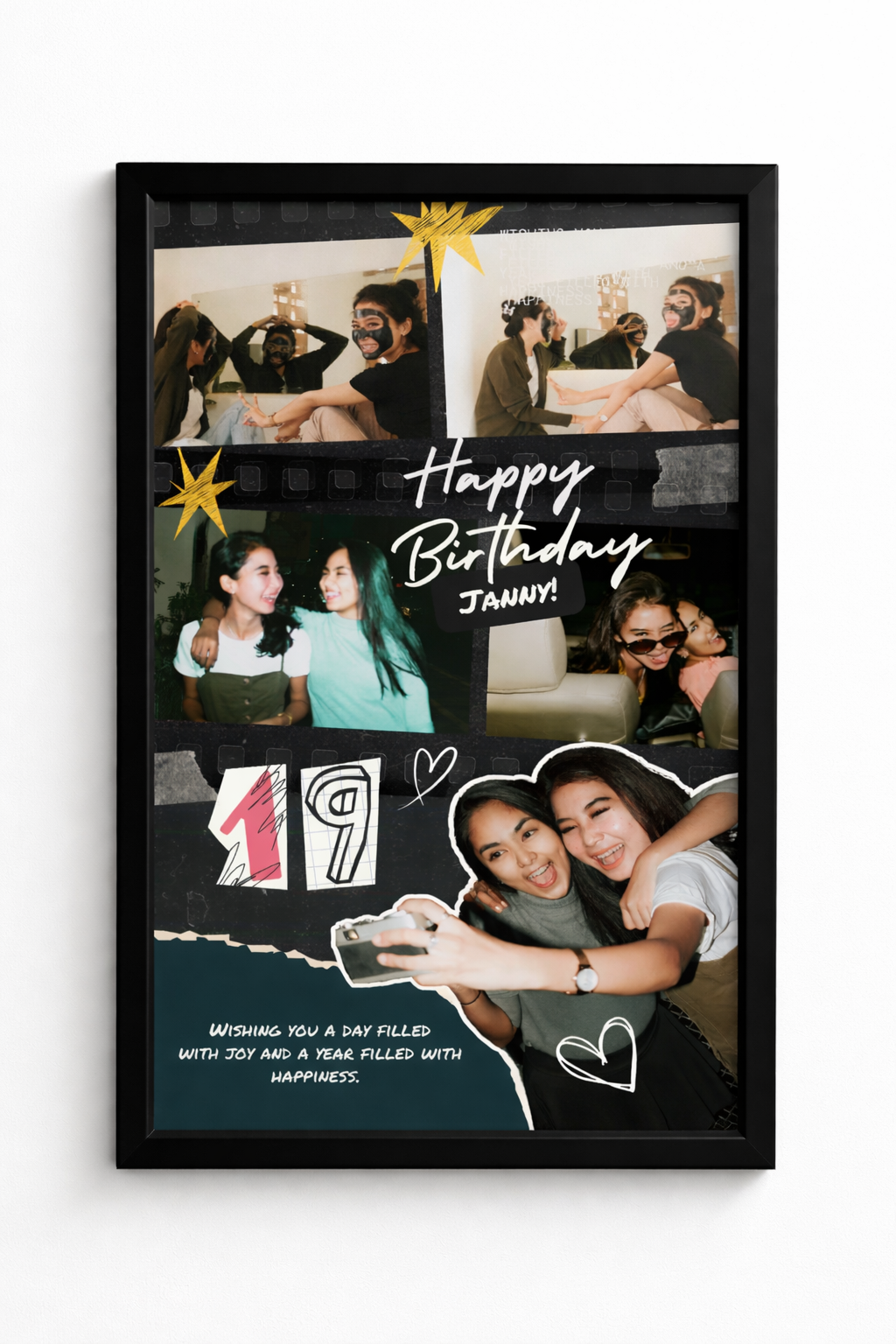 Scrapbook Film Frame Happy Birthday Greeting Frame