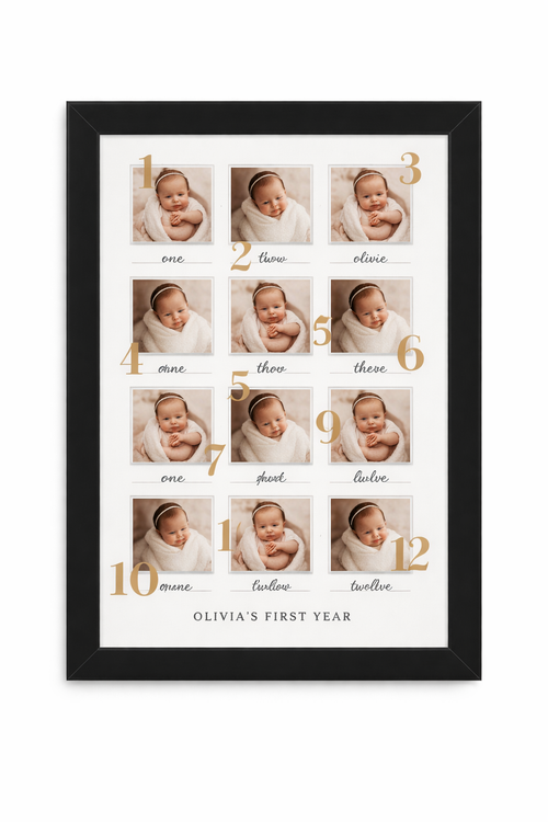 1-12 month baby birthday frame