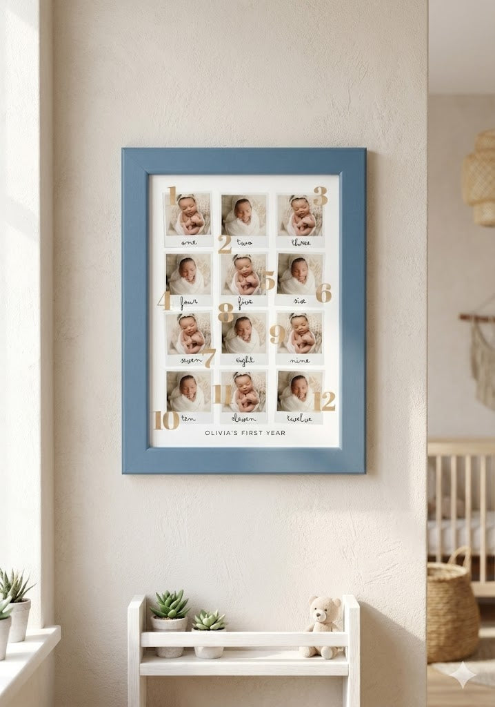 1-12 month baby birthday frame