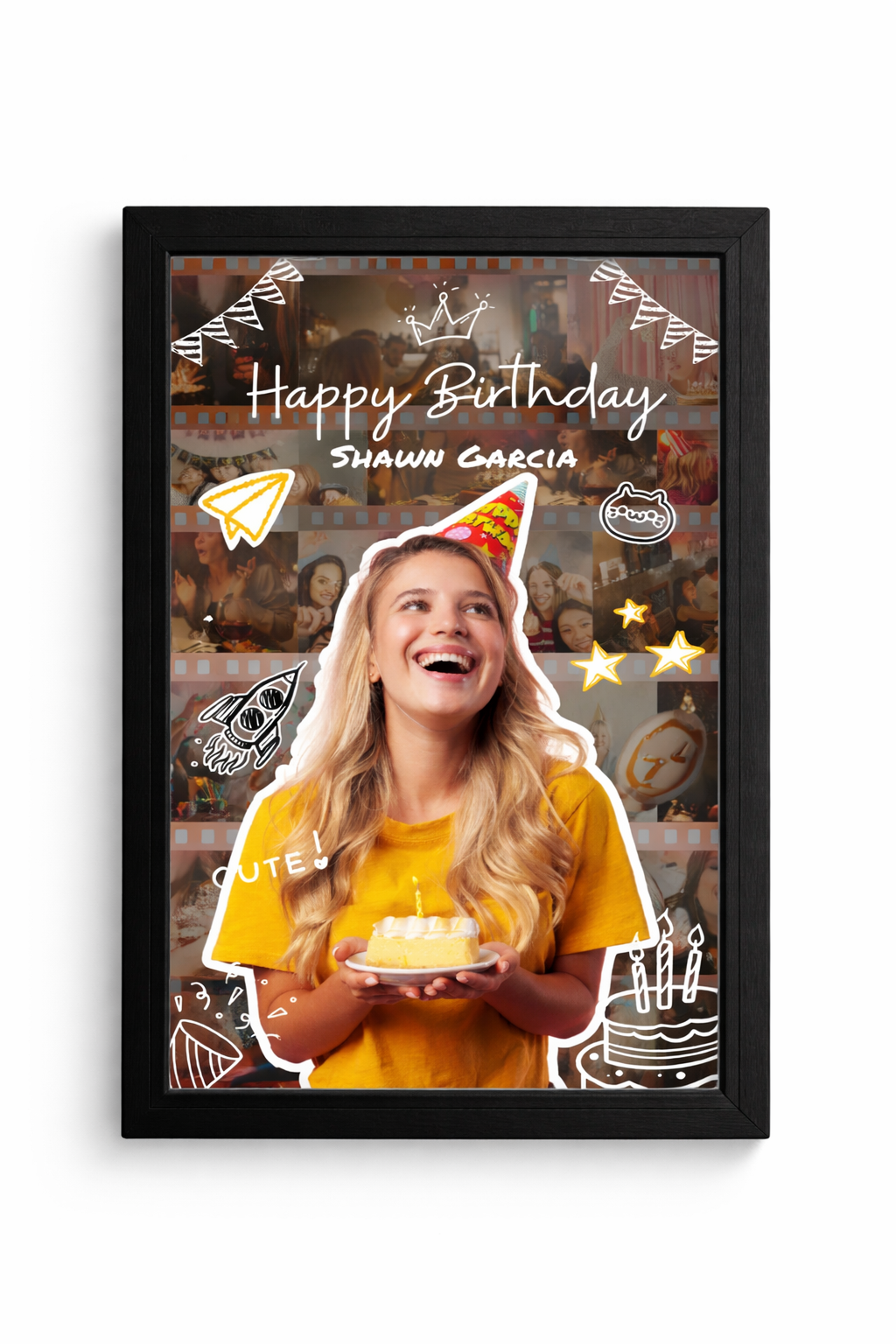 White and Yellow Playful Happy Birthday Instagram Story