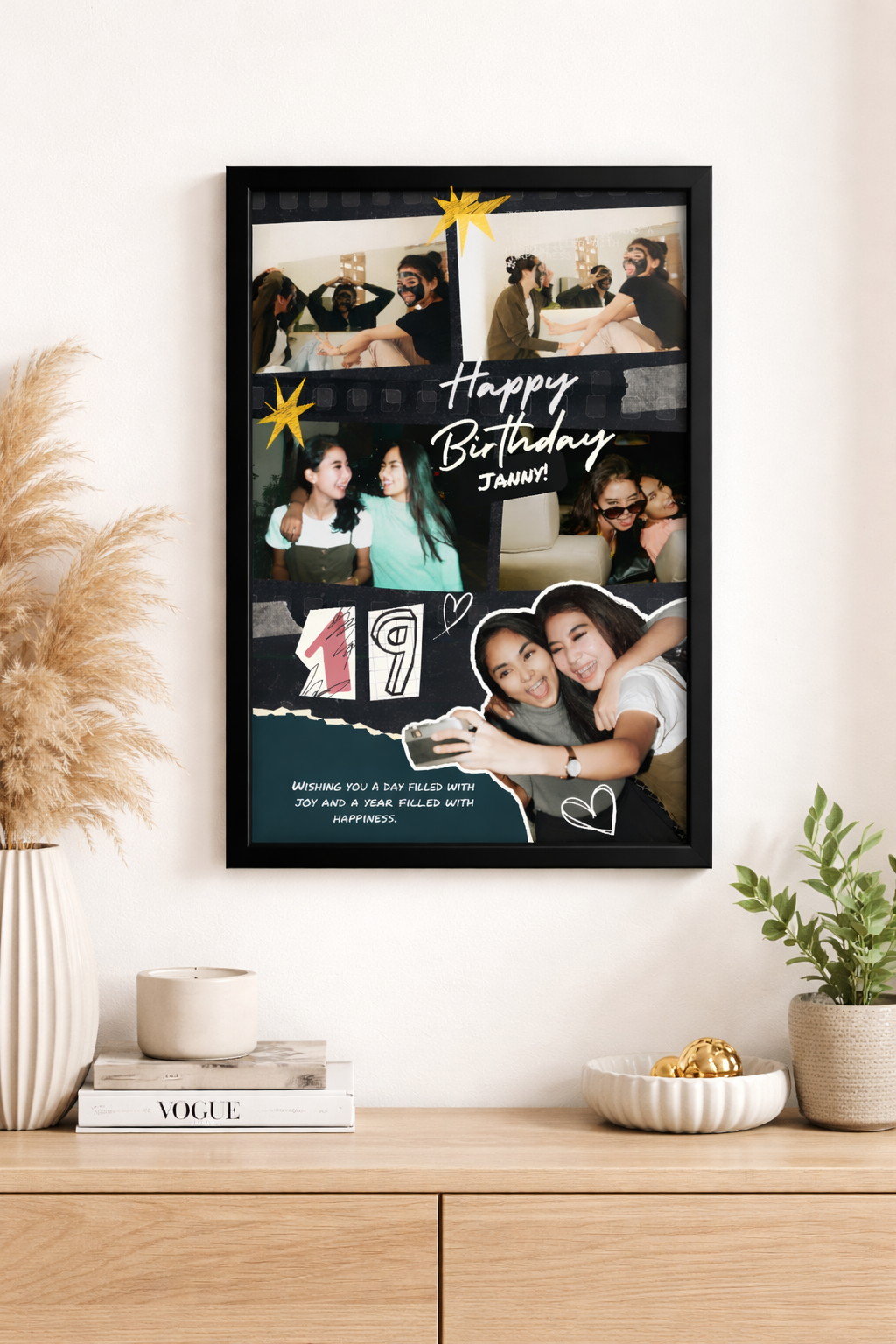 Scrapbook Film Frame Happy Birthday Greeting Frame