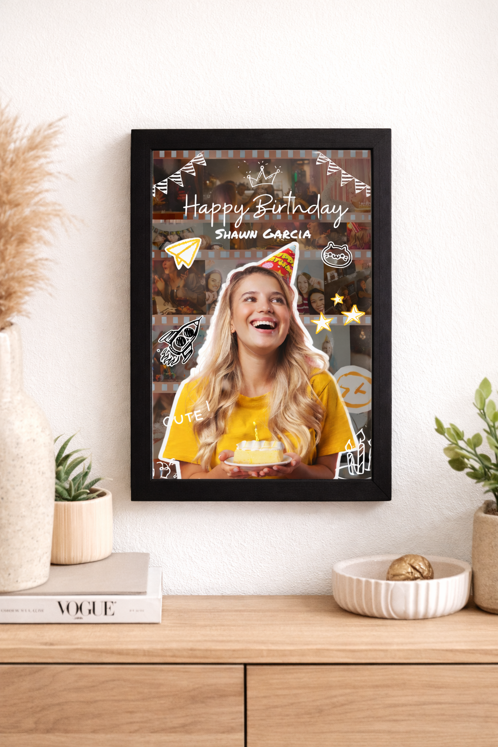 White and Yellow Playful Happy Birthday Instagram Story