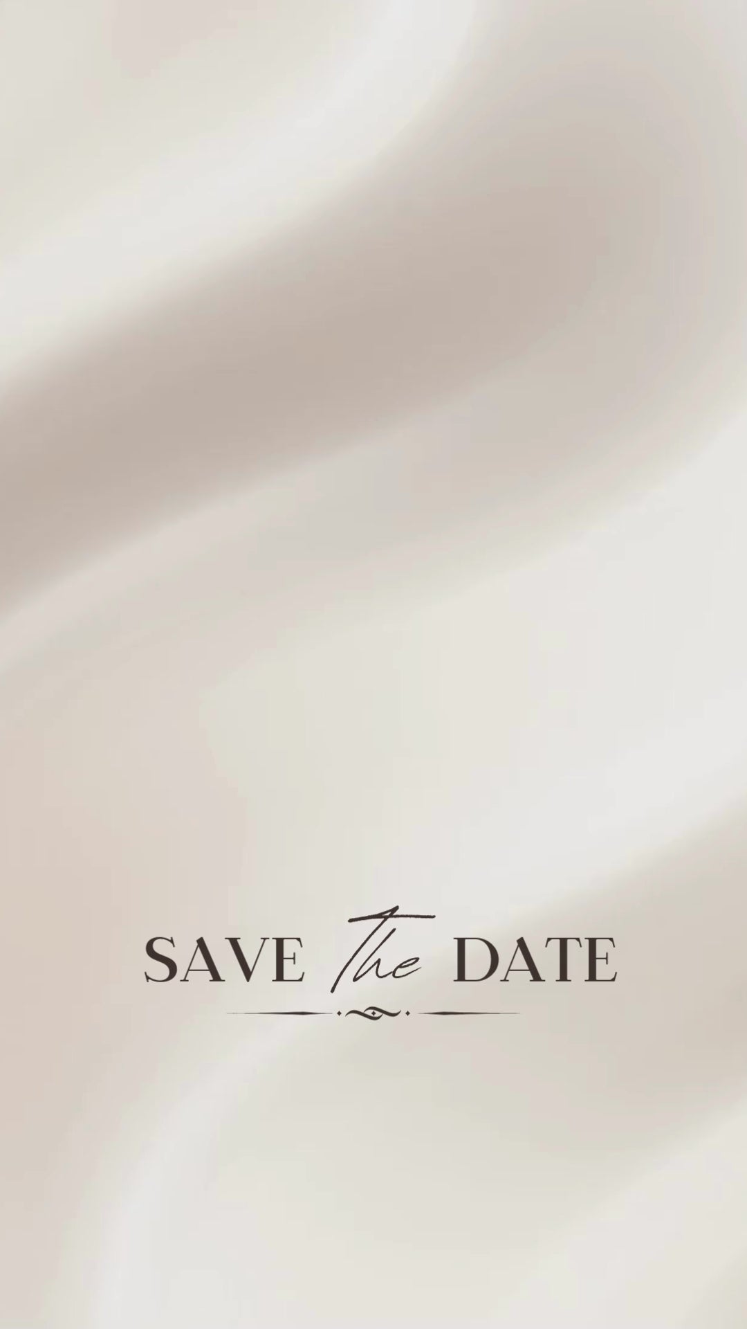 Beige and White Animated Save The Date Mobile Video
