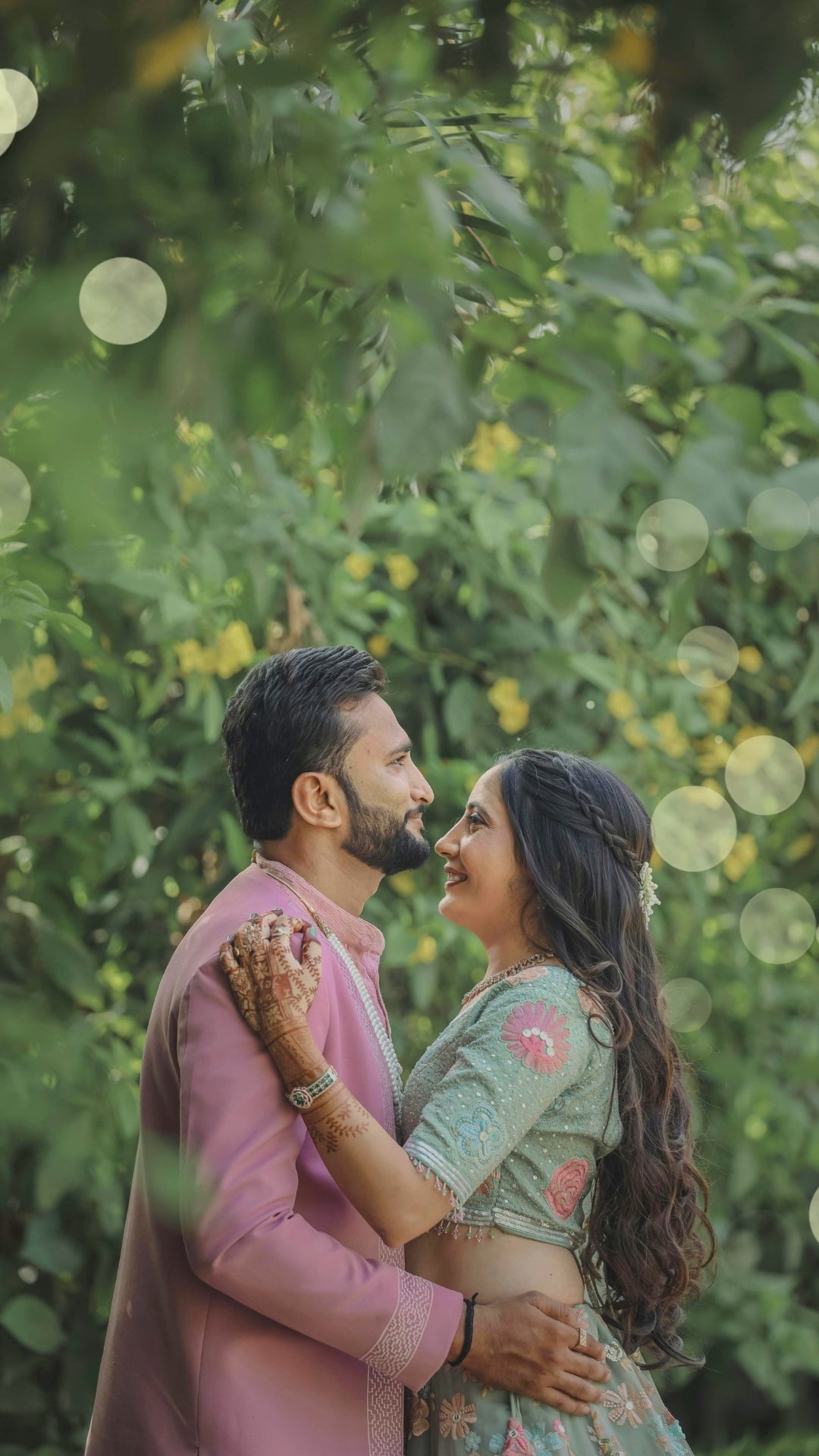 Green and Pink Elegant Wedding Save the Date Your Story