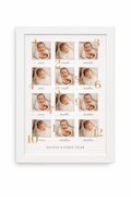 1-12 month baby birthday frame